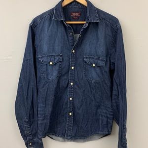 Zara man denim snap up shirt